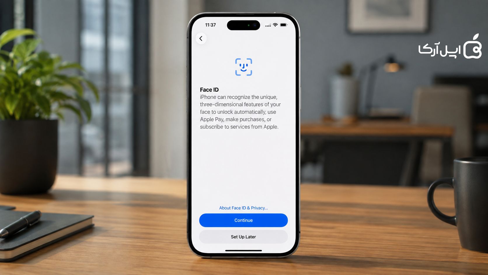 صفحه تنظیم Face ID در آیفون برای فعال‌سازی تشخیص چهره